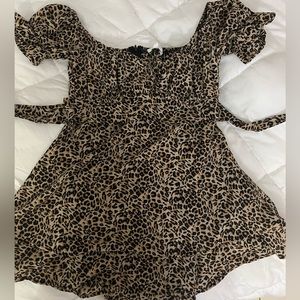 Animal Print Mini Off shoulder dress